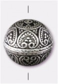 Ronde en résine 25 mm argent vieilli x1