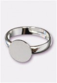 Bague réglable enfant support à coller 8 mm argent vieilli x1