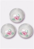 Ronde fleurie 10 mm white x1
