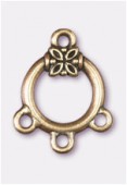 Chandelier Fleur 3 rangs 20x13 mm bronzé x2