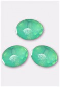 Ronde aplatie 6x9 mm milky green x6