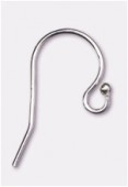Silver filled crochet d'oreille boule x2