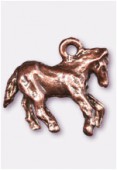 Breloque en métal cheval 18x16 mm cuivre x1
