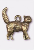 Breloque en métal chat 17x15 mm bronze x1