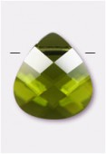 Goutte plate 6012 11x10 mm olivine x1
