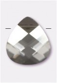 Goutte plate 6012 11x10 mm crystal silver shade x1