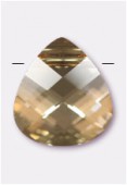 Goutte plate 6012 11x10 mm crystal golden shadow x1