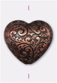 Coeur en résine 22x25 mm cuivre x1