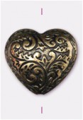 Coeur en résine 22x25 mm bronze x1