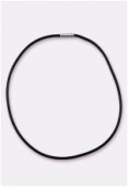 Collier caoutchouc 43x3 mm noir x1