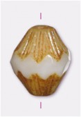 Bicone fancy cut 13 mm beige x1