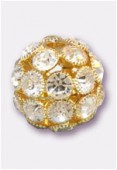 Boule strass snowball 20 mm crystal / or x1