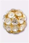 Boule strass snowball 28 mm crystal / or x1