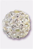 Boule strass snowball 35 mm crystal / argent x1