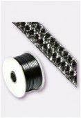 Cordon synthétique faux serpent plat noir 3 mm x1m