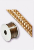 Cordon synthétique faux serpent plat marron 3 mm x1m