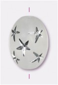 Olive en acrylique 13x10 mm crystal mat / argent x1