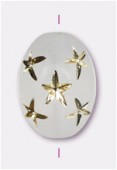 Olive en acrylique 13x10 mm crystal mat / or x1