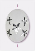 Olive en acrylique 17x13 mm crystal mat / argent x1
