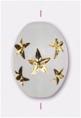 Olive en acrylique 17x13 mm crystal mat / or x1