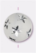 Ronde en acrylique 14 mm crystal mat / argent x1