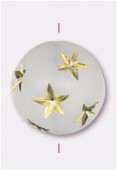 Ronde en acrylique 14 mm crystal mat / or x1