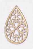 Forever Gold 18 k pendentif goutte filigré 40x25 mm x1