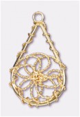 Forever Gold 18 k pendentif goutte fleur 33x22 mm x1