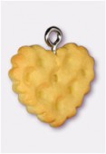 Breloque en résine biscuit coeur 20x16 mm x1