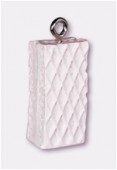 Breloque en résine gaufrette rose 20x10 mm x1