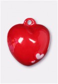 Grelot en métal coeur rouge 22x20 mm x1