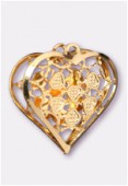 Forever Gold 18 k breloque filigrée coeur plié 18x15 mm x1 Forever Gold 18 k breloque filigrée coeur plié 18x15 mm x1