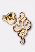 Forever Gold 18 k clou d'oreille victorian style 12x9 mm x2 Forever Gold 18 k clou d'oreille victorian style 12x9 mm x2