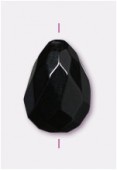 Agate noire goutte à facettes 7x5 mm x2