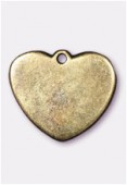 Breloque en métal coeur 22x20 mm bronze x1