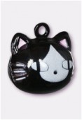 Grelot en métal chat noir 20x18 mm x1