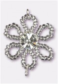 Pendentif rocaille fleur A 25 mm crystal SF / crystal x1