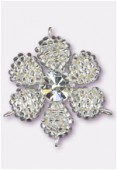 Pendentif rocaille fleur C 27 mm crystal SF / crystal x1