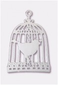Estampe cage  20x15 mm argent x2