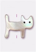 Chat en nacre 14x12 mm rose x1
