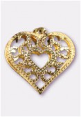 Forever Gold 18 k breloque filigrée coeur plié 16x16 mm x1 Forever Gold 18 k breloque filigrée coeur plié 16x16 mm x1