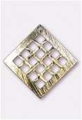 Forever Gold 18 k breloque waffle corner hole 20x20 mm x1 Forever Gold 18 k breloque waffle corner hole 20x20 mm x1