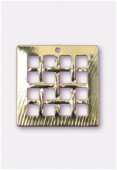 Forever Gold 18 k breloque waffle middle hole 20x20 mm x1 Forever Gold 18 k breloque waffle middle hole 20x20 mm x1