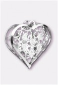 Forever Silver breloque filigrée coeur plié 18x15 mm x1