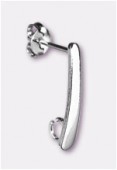 Forever Silver clou d'oreille avec anneau 19x3 mm x2