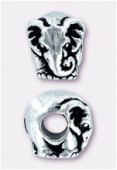 Perle en métal Eurobeads éléphant 12x9 mm argent vieilli x1