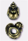 Perle en métal Eurobeads coq 13x8 mm bronze x1