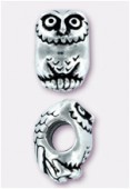Perle en métal Eurobeads hibou 12x8 mm argent vieilli x1