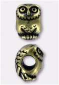 Perle en métal Eurobeads hibou 12x8 mm bronze x1