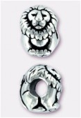 Perle en métal Eurobeads lion 12x8 mm argent vieilli x1